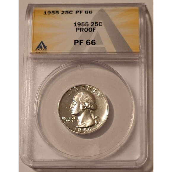 1955 Washington Quarter Proof PF66 ANACS - Picture 1 of 2